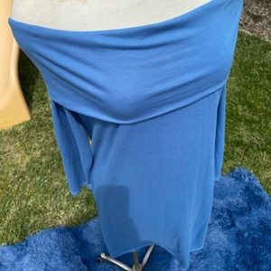 Blue Off Shoulder Midi